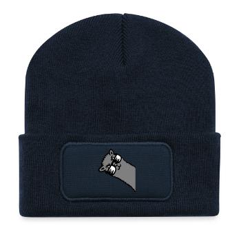 Llama Alpaca Head Sunglasses Cool Gray Funny Cute - Recycled Patch Beanie - french navy - Front
