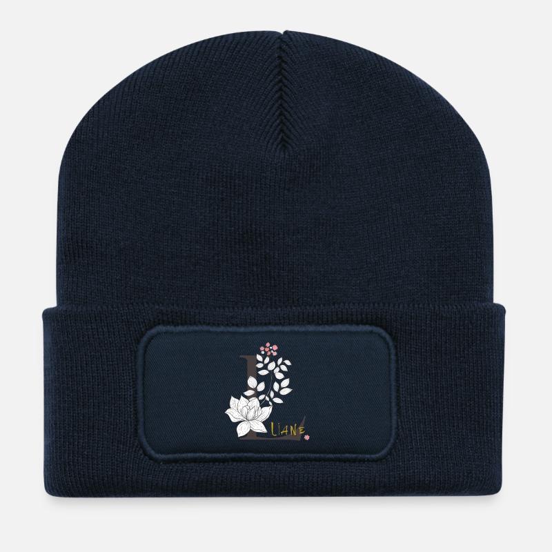Buchstabe L  Liane - Recycelte Patch Beanie - French Navy