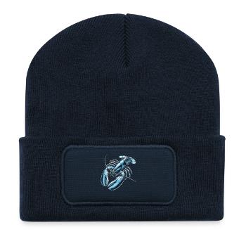 Crabe bleu façon homard - Beanie recyclé à patch - bleu marine - Devant