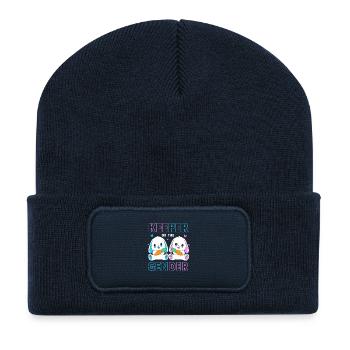 Gender Reveal Ostern Werdende Mutter - Recycelte Patch Beanie - French Navy - Vorne