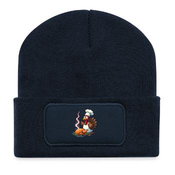 Thanksgiving Turkey Cook - Recycled Patch Beanie - french navy - Front
