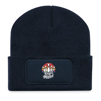 Retro Skittles Girl Bowling Team - Recycled Patch Beanie - french navy - Front