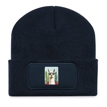 Lama - Recycelte Patch Beanie - French Navy - Vorne