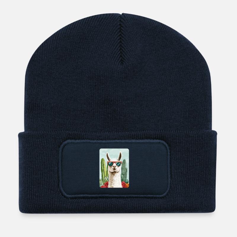 Lama - Recycelte Patch Beanie - French Navy