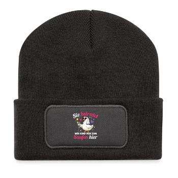 Junggesellenabschied Hochzeit Braut Trauzeugin - Recycelte Patch Beanie - Dunkelgrau - Vorne