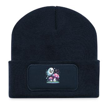 Fantômes et champignons effrayants – Neon Pastel Design - Beanie recyclé à patch - bleu marine - Devant