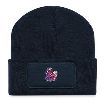 Psychedelischer Eichhörnchenkopf - Recycelte Patch Beanie - French Navy - Vorne