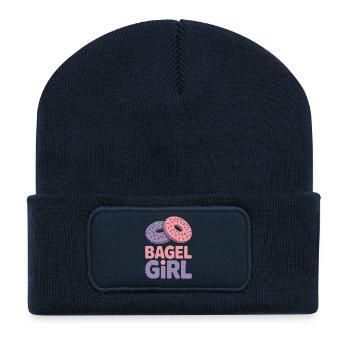 Bagels Spruch Bagel Mädchen Lustig Bagels Geschenk - Recycelte Patch Beanie - French Navy - Vorne