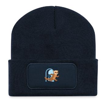 Freitags um Eins... Endlich Wochenende - Recycelte Patch Beanie - French Navy - Vorne