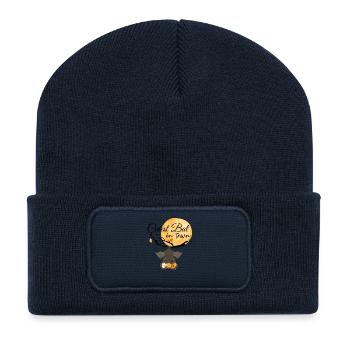 Full BoHo La chauve-souris la plus mignonne de la ville - Beanie recyclé à patch - bleu marine - Devant