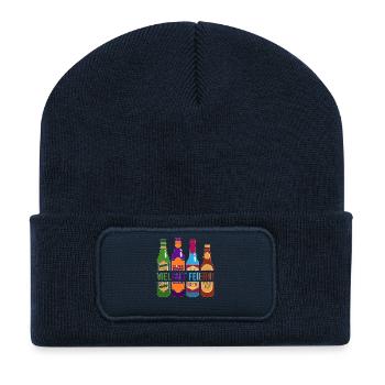 Amateurs de bière Dicton de bière Buveurs de bière Alcool - Beanie recyclé à patch - bleu marine - Devant