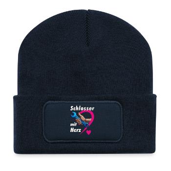 Locksmiths with HEART - Recycled Patch Beanie - french navy - Front