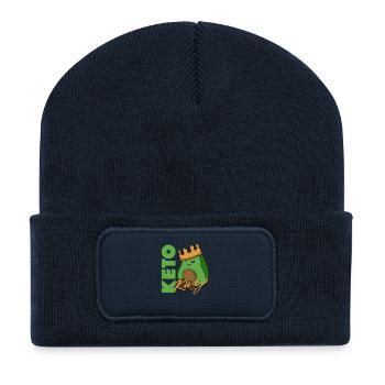 Keto King – Low Carb & High Fat Lifestyle Design - Recycled Patch Beanie - french navy - Front