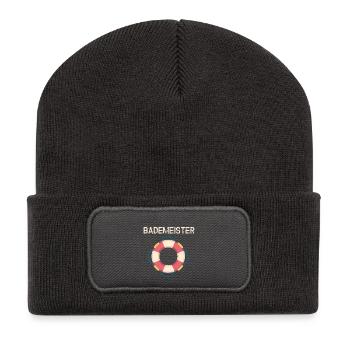 Nautic Design Bouée de sauvetage Retro - Beanie recyclé à patch - charbon - Devant