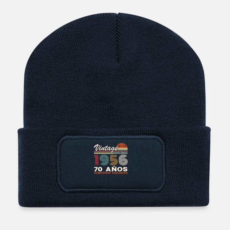 1956 70 Jahre Vintage Retro Geburtstagsgeschenk - Recycelte Patch Beanie - French Navy