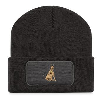 Bière de cheval - Beanie recyclé à patch - charbon - Devant