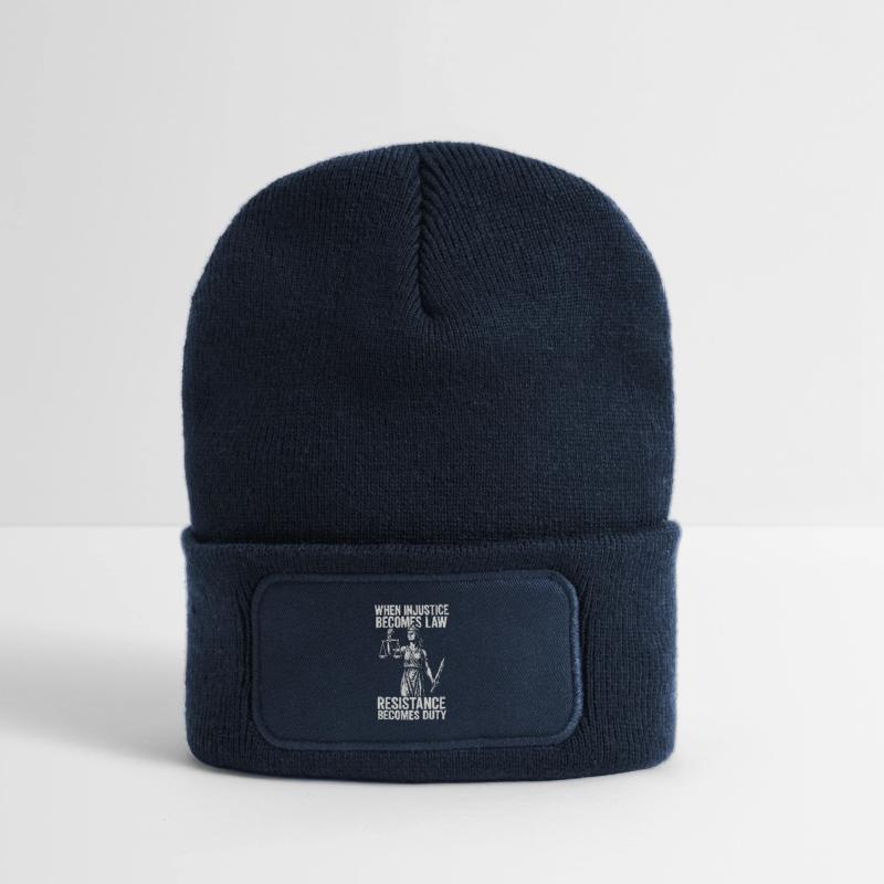 Quand l’injustice devient juste, la résistance devient Beanie recyclé à patch