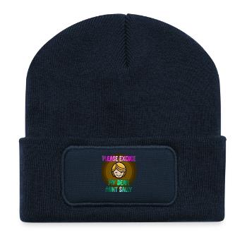 Math Teacher Geometry School Mathematics - Recycled Patch Beanie - french navy - Front