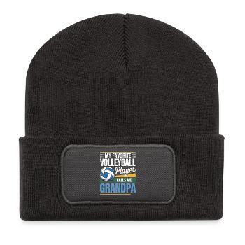 Volleyball Grandpa - Favorite Player Design - Recycled Patch Beanie - dark grey - Front