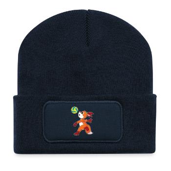 Fox Volleyball Player Volleyball Sport - Recycled Patch Beanie - french navy - Front