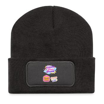 Suivez le t-shirt de motivation de vos rêves - Beanie recyclé à patch - charbon - Devant
