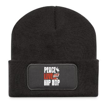 Peace Unity Beat Movement Graffiti DJ Bboy Flow - Recycled Patch Beanie - dark grey - Front