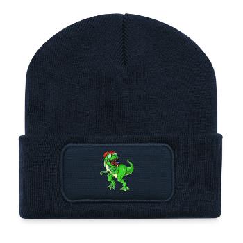 Dinosaure rugissant de la rentrée scolaire pour les enfants - Beanie recyclé à patch - bleu marine - Devant