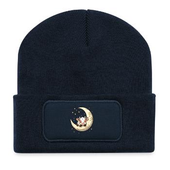 Mondkuh Traum - Recycelte Patch Beanie - French Navy - Vorne