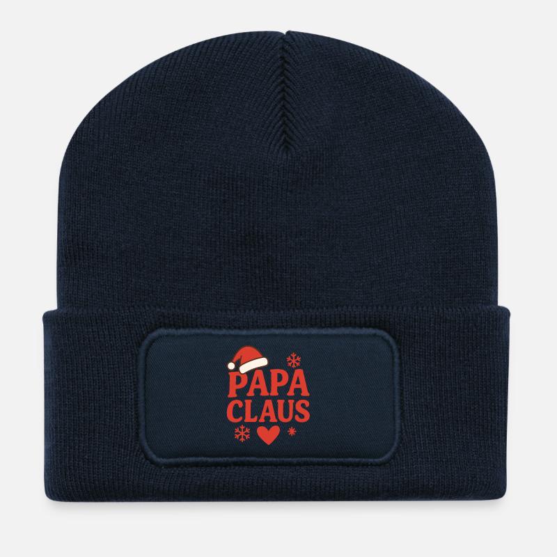 Papa Claus Christmas Splendour - Recycled Patch Beanie - french navy