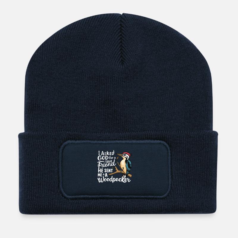 Bird Lover Design - Recycled Patch Beanie - french navy