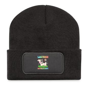 Blähungen Milch Allergie Laktose Intoleranz - Recycelte Patch Beanie - Dunkelgrau - Vorne