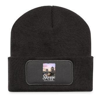 Skopje, Macédoine du Nord - Beanie recyclé à patch - charbon - Devant