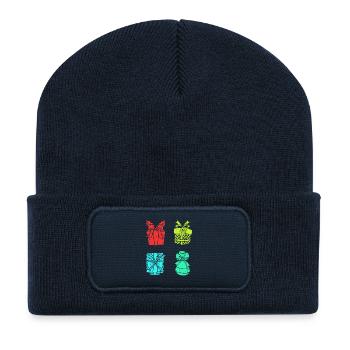 Weihnachtsmann Weihnachtszeit Weihnachten - Recycelte Patch Beanie - French Navy - Vorne