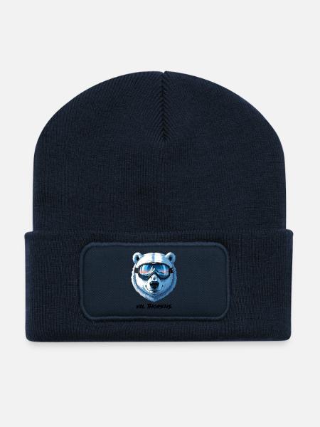 Cadeau Val Thorens Souvenir Ski 3 Vallées - Beanie recyclé à patch - bleu marine