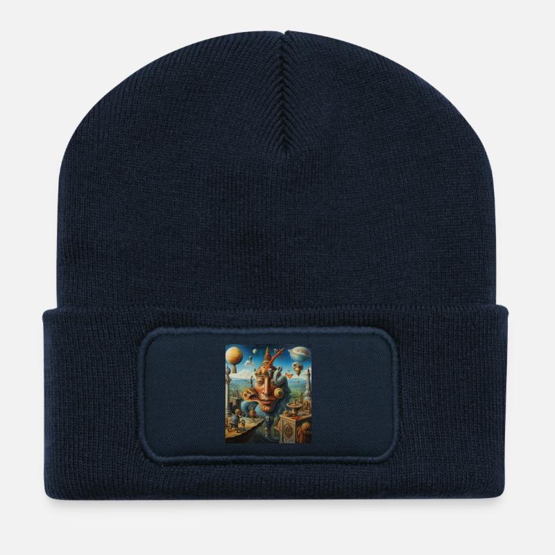 Surreale Maskenwelt - Recycelte Patch Beanie - French Navy