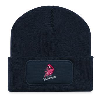 Amour - Beanie recyclé à patch - bleu marine - Devant