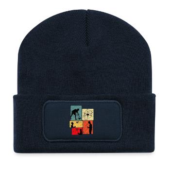 Drone Pilot Panels Art - Recycled Patch Beanie - french navy - Front