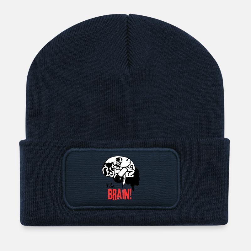 The Brain Muster Druck - Recycelte Patch Beanie - French Navy