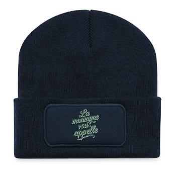 Die Berge rufen! - Recycelte Patch Beanie - French Navy - Vorne