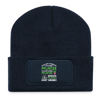 Gartenbau Gärtner Garten Gartenarbeit Sprüche - Recycelte Patch Beanie - French Navy - Vorne