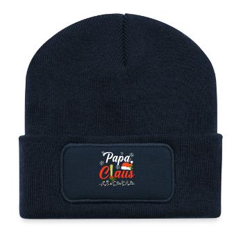Weihnachtsmann Papa Claus Weihnachten - Recycelte Patch Beanie - French Navy - Vorne