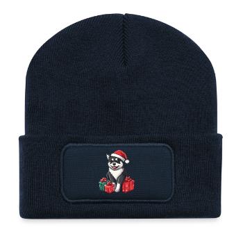 Akita Dog Christmas Gifts - Recycled Patch Beanie - french navy - Front