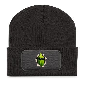 Okra - Recycelte Patch Beanie - Dunkelgrau - Vorne