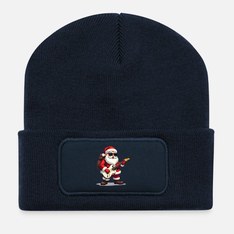 Weihnachtsrock-Santa - Recycelte Patch Beanie - French Navy