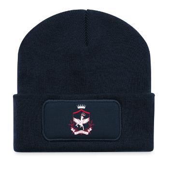 Winged deer – noble heraldic animal forest - Recycled Patch Beanie - french navy - Front