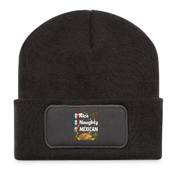 Nice Naughty Mexican Fiesta - Recycelte Patch Beanie - Dunkelgrau - Vorne