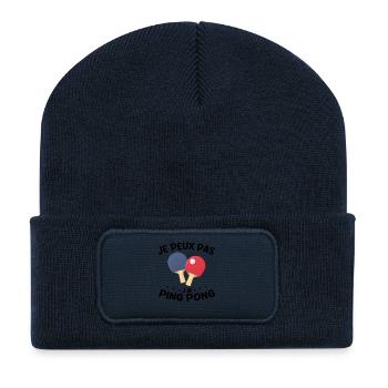 Je Peux Pas J'ai Ping Pong - Beanie recyclé à patch - bleu marine - Devant