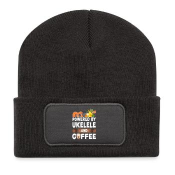 Hawaiian Ukulele Uke Coffee - Recycelte Patch Beanie - Dunkelgrau - Vorne