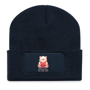 Teddy Bear with a Heart - Recycled Patch Beanie - french navy - Front