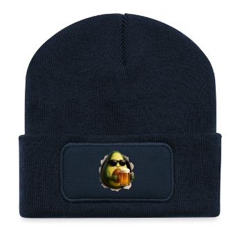 Bière à l’avocat - Beanie recyclé à patch - bleu marine - Devant